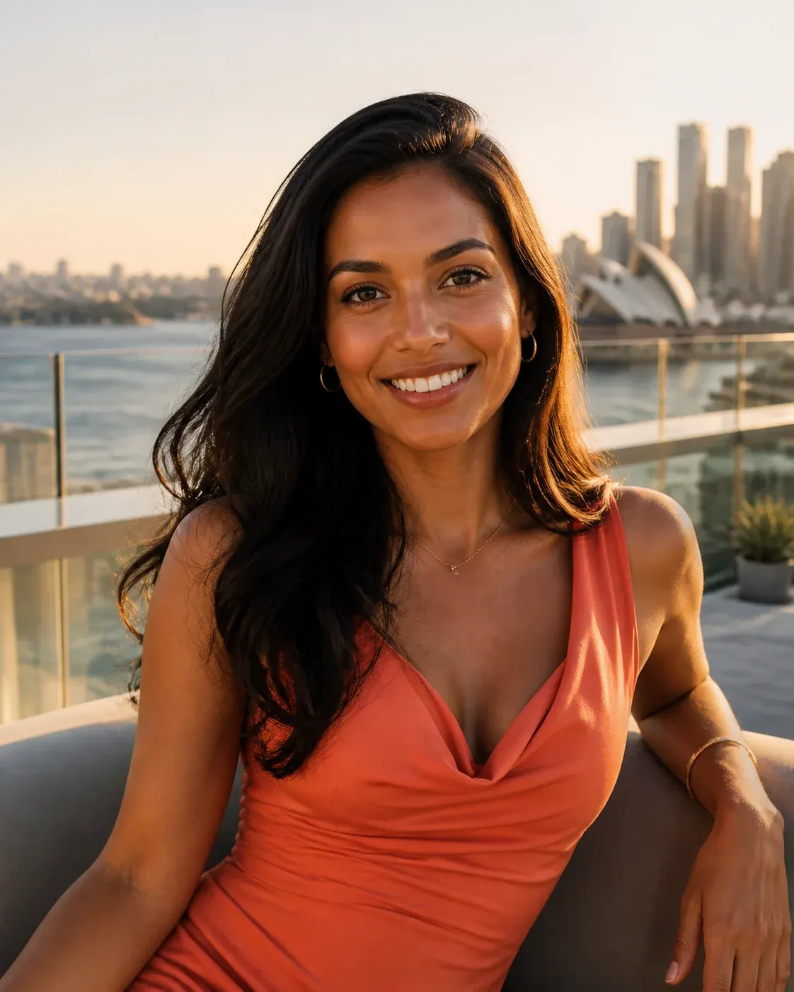 Sydney Sugar Baby enjoying a rooftop evening by the harbour